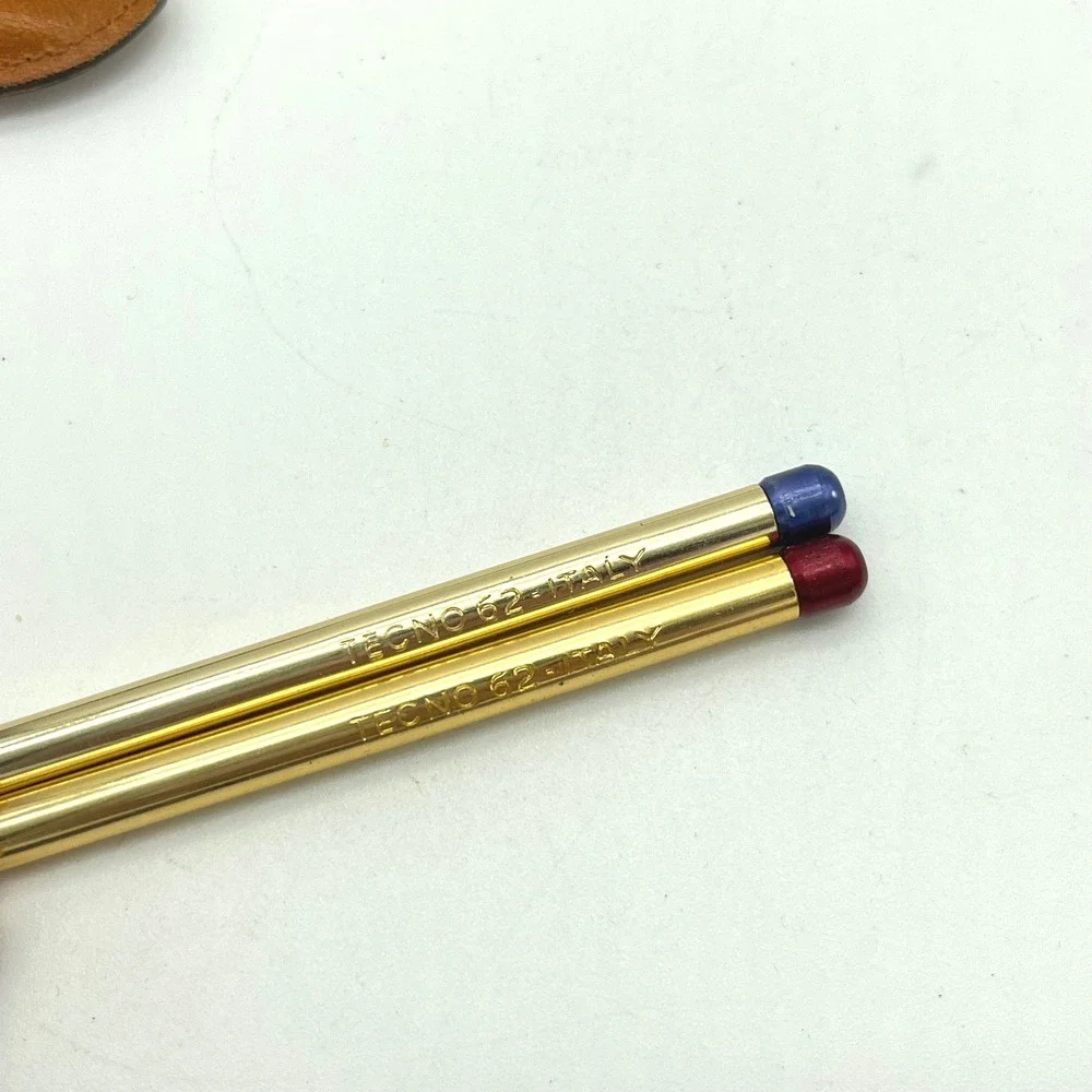 Tecno 62 Italy Gold Fitzpatrick's‎ Supermarket Pen Set in Leather Case